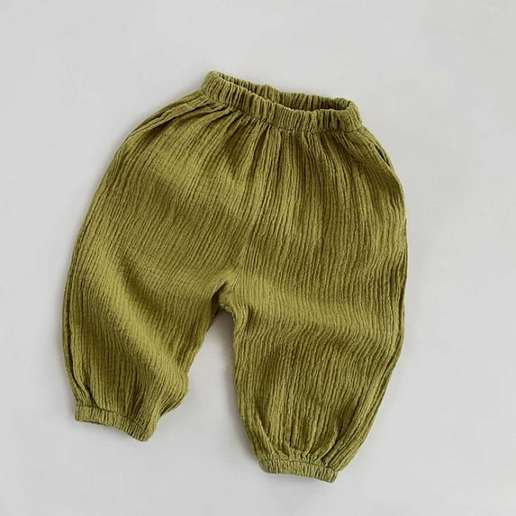 JIAYUE Kids Solid Color Pants Elastic Waist Soft Stretch For Toddlers Comfortable Playwear Trousers