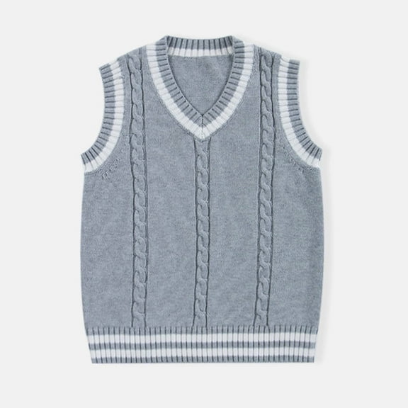 JIAYUE Kids Sweater Sleeveless V Neck Cable Knit Vest For Boys and Girls 1 To 8 Years Old Casual Wear