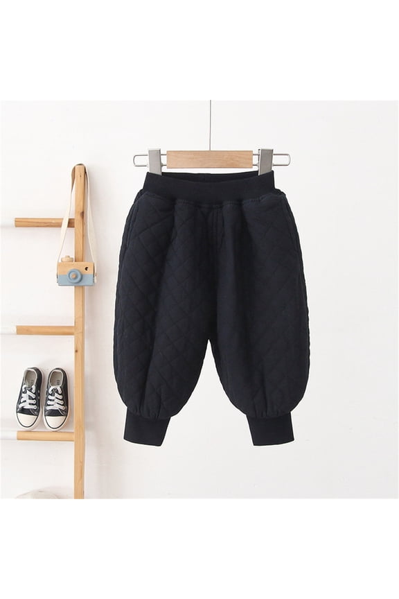 Kids Trousers Boys Girls Solid Color Jogger Pants Jodhpur Mid Waisted For Children Fall Winter Warm Base Layer Pants