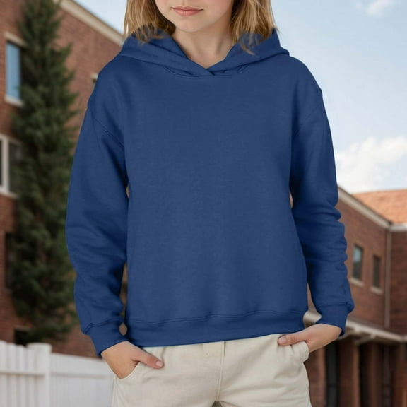 JIAYUE Kids Tweens Hooded Pullover Solid Color Long Sleeve Sweatshirt For Boys Girls 3 13 Years Casual Comfortable Wear