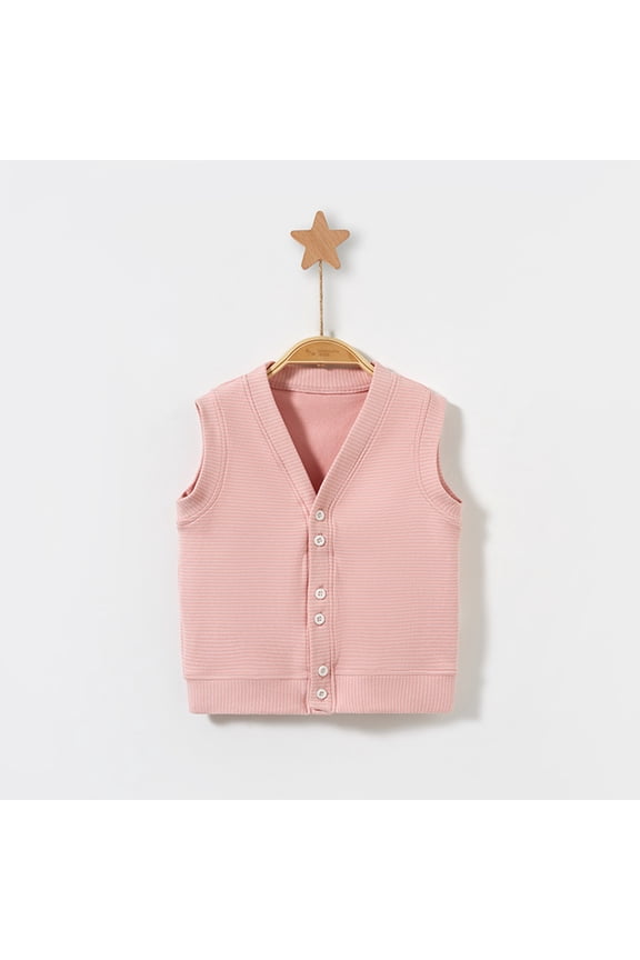 Kids Unisex Jackets Coats Striped Sleeveless Vest V-Neck Button Snug Warmth For Children Comfort Vests