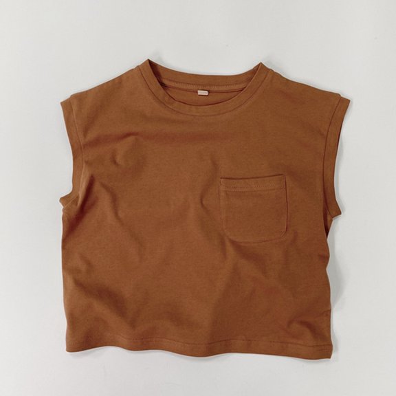 JIAYUE Kids Vests Boys Girls Tank Tops Solid Color Sleeveless Crew Neck Pull-On Sports Wear Muscle For Child Breathable Base Layer