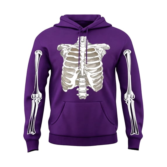 JIAYUE Men Halloween Sweatshirt Skeleton Graphic Print Baggy Pullover Hoodies for Fall Holiday Party Activities