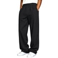 thumbnail image 1 of JIAYUE Men's Pants Casual Jogger Stylish Solid Color Knit Straight Leg Trousers Elastic Waist For Everyday Comfortable And Relaxed Fit Breathable Summer Outdoor Lightweight Wear, 1 of 8