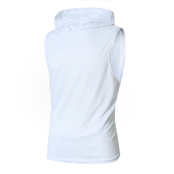 JIAYUE Men's Summer Tank Tops Casual Sports Gym Vacation Solid Color Loose Comfortable Sleeveless Hooded Versatile Muscle Tops For Everyday Wear