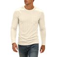 thumbnail image 1 of JIAYUE Men's T Shirt Long Sleeve Round Neck Knit Sweater Casual Pullover Tops With Pockets Soft Comfortable Slim Fit Solid Color Daily Lightweight Wear For Male Outdoor, 1 of 8