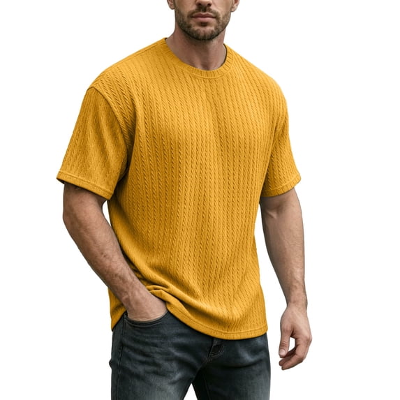 JIAYUE Men's T Shirt Summer Loose Fit Soft Knit Crew Neck For With Casual Solid Color And Athletic Style Tees Breathable Lightweight For Summer Daily Comfort Wear