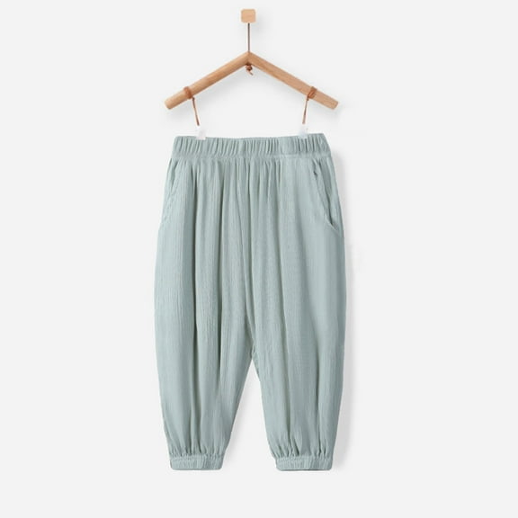 JIAYUE Outdoor Pants For Boys Solid Color Elastic Waist Lightweight Breathable For Kids Summer Play Sporty Clothing