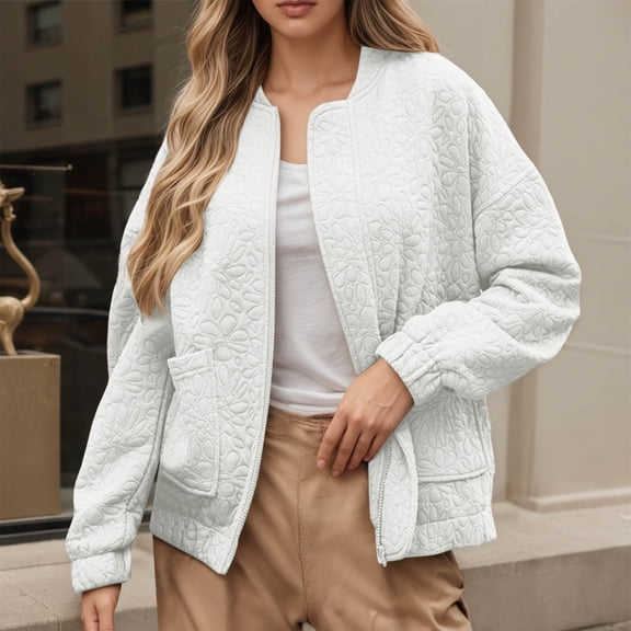 JIAYUE Outerwear Jacket For Ladies Autumn Winter Solid Color Long Sleeve Relaxed Fit Button Front Sport Style Cardigan For Elegant Casual Wear