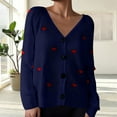 thumbnail image 1 of JIAYUE Outerwear Jacket For Women Heart Embroidered Long Sleeve Button Front Sport Style Knitted Cardigan Relaxed Fit For Elegant Jacket, 1 of 4