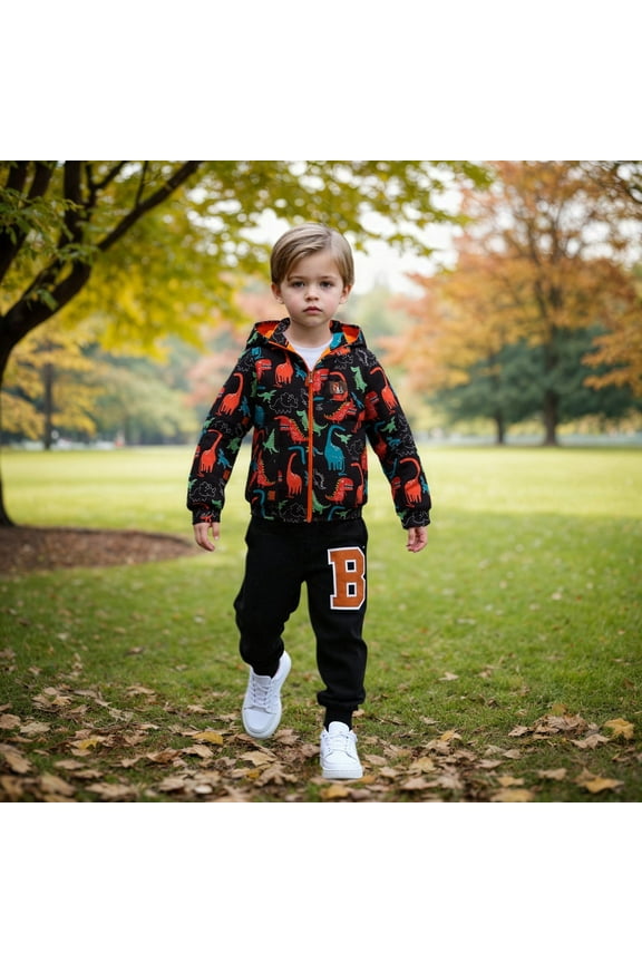 Outerwear Jackets For Boys Outdoor Cartoon Pattern Waterproof Cardigan For Children Sporty Daily Attire