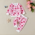 thumbnail image 1 of JIAYUE Outfits Sets For Girls Floral Long Sleeve Crew Neck Pull-On Tops and Joggers 2PC For Youth Activities Comfy Set, 1 of 6