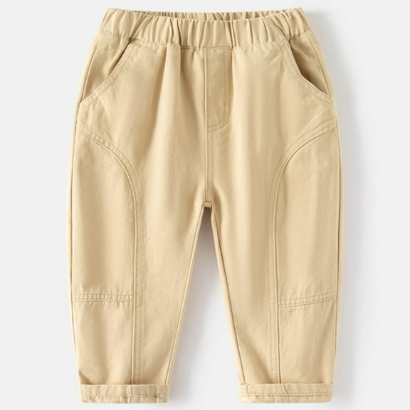 JIAYUE Pure Color Pants For Boys Solid Color Casual Long Trousers Soft Breathable For Kids Everyday Soft Apparel