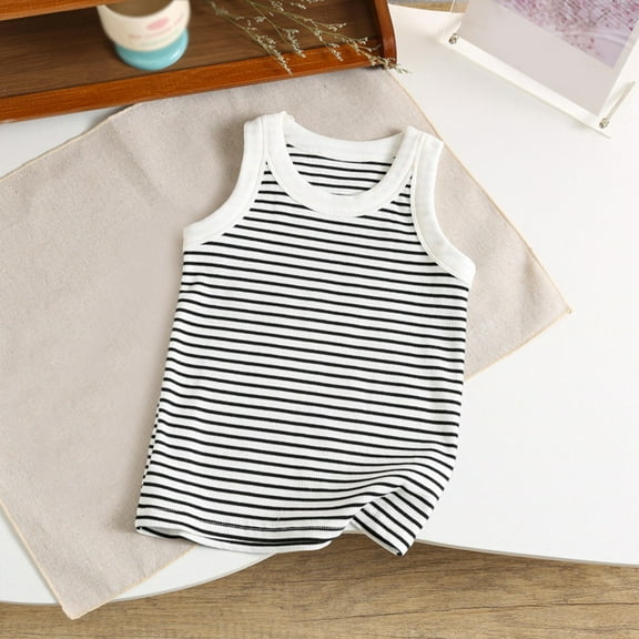 JIAYUE Sleeveless Tops for Boys Girls Cotton Undershirt Solid Color For Toddler Everyday Clothing