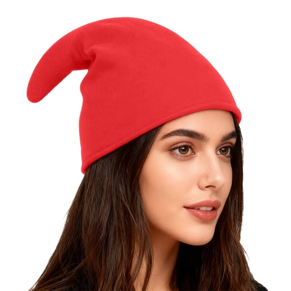 JIAYUE Solid Color Hat With Curled Tip Pointed Fleece Soft Lightweight Material for Seasonal Celebrations And Costume Events