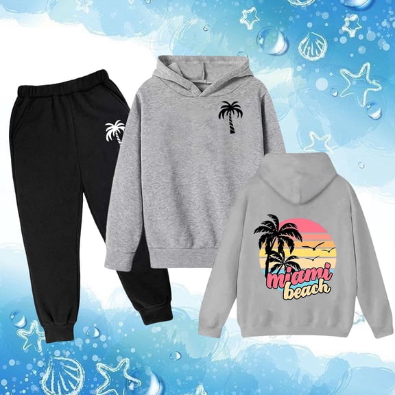 JIAYUE Spring Autumn Outfits Sets Boys Girls Cartoon Long Sleeve Hooded Pull-On Sweatshirts Hoodies and Joggers For Toddler Seasonal Wear