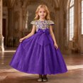 thumbnail image 1 of JIAYUE Spring Fall Carnival Dress For Toddler Girls Floral Ball Gown Short Sleeve Long Crew Neck Dress For Child Party Seasonal Dress, 1 of 5