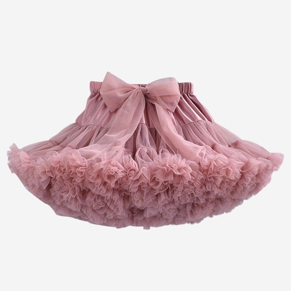 JIAYUE Spring Summer Girls Skirts Solid Color Mini Elastic Waist with Bow Tutu For Kids Everyday Casual Skirt