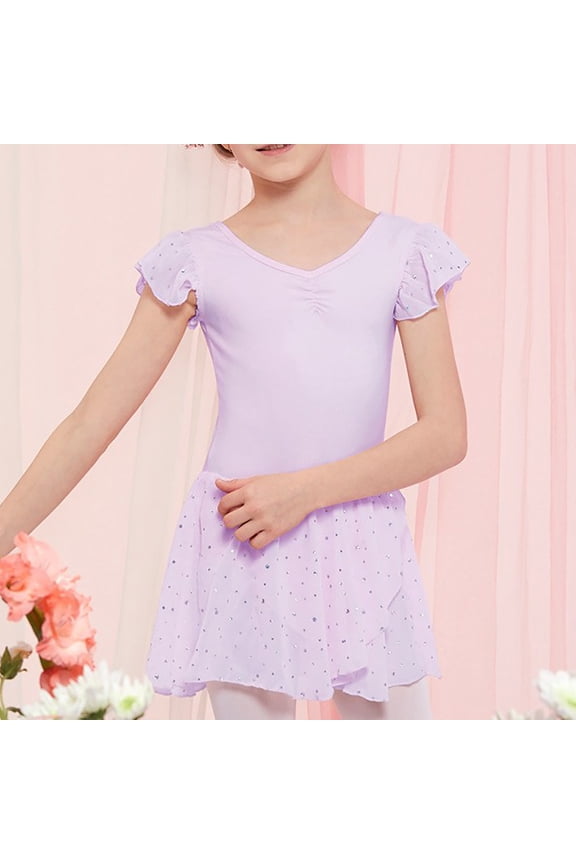 Summer Dresses For Girls Solid Color Sleeveless Boat Neck Mid Length Shirt Dress Ballet Backless Bodysuit Dancewear For Toddler Casual Playwear