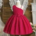 thumbnail image 1 of JIAYUE Summer Kids Girls Dresses Sleeveless Solid Color One Shoulder Boat Neck Long Spaghetti Strap Ball Gown For Children Breathable Adaptable Playwear, 1 of 5