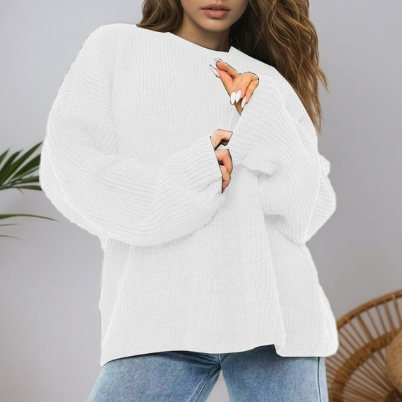 JIAYUE Sweaters for Women Solid Color Classic Crewneck Pullover Soft Knit For Ladies Cozy Wardrobe Apparel