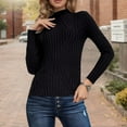 thumbnail image 1 of JIAYUE Sweaters for Women Solid Color Wide Striped Pullover Long Sleeve Knit For Ladies Cozy Apparel, 1 of 8