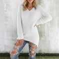 thumbnail image 1 of JIAYUE Sweaters for Women Winter Warm Pullover Solid Color V Neck Long Sleeve Thick For Ladies Cozy Cold Weather Wear, 1 of 7
