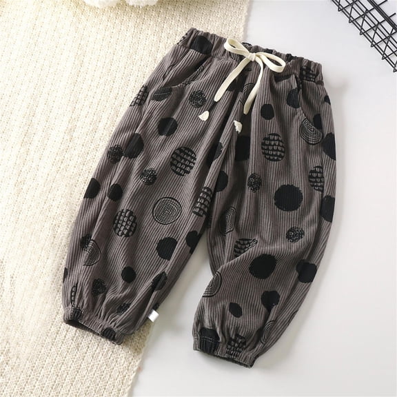 JIAYUE Toddler Pants Boys Girls Full Printed Pants Loose Sweatpants Palazzo Mid Waisted For Children Everyday Soft Trousers