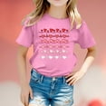 thumbnail image 1 of JIAYUE Tops For Kids Valentines Day Cartoon Print Short Sleeve Crew Neck Pull-On Lightweight T Shirt For Children Relaxed Basic Tops, 1 of 4