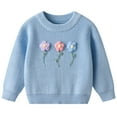 thumbnail image 1 of JIAYUE Tops for Boys Girls Floral Embroidery Knit Pullover Round Neck Long Sleeve For Kids Handcrafted Style Wear, 1 of 7