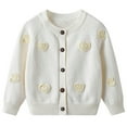 thumbnail image 1 of JIAYUE Tops for Boys Girls Knit Cardigan Heart Pattern Round Neck Button Front For Kids Cute Spring Wear, 1 of 7