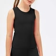 thumbnail image 1 of JIAYUE Tops for Girls Workout Tank Stretchy Yoga Vest Solid Color Soft Breathable For Kids Sports Dance Wear, 1 of 5