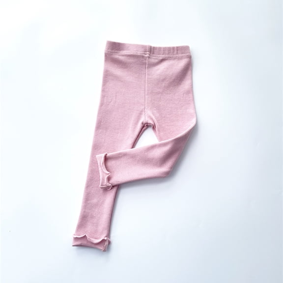 JIAYUE Trousers For Girls Solid Color Jogger Legging Flat Front Mid Waisted For Toddler Stylish Seasonal Slacks