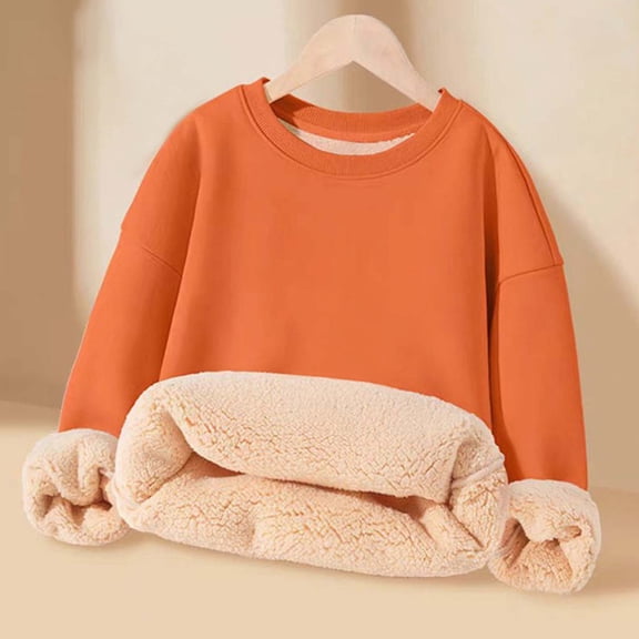 JIAYUE Unisex Boys Girls Hooded Sweatshirt Solid Color Long Sleeve Crewneck Pullover Warm Soft Outerwear For Kids 3 13 Years Old Everyday Comfy Sportswear