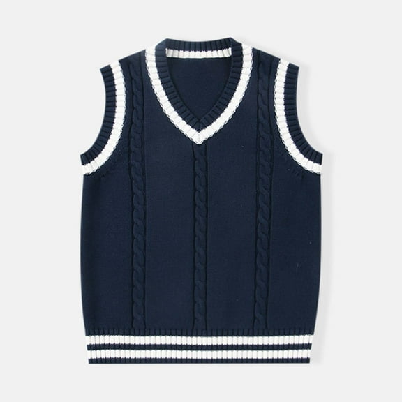 JIAYUE Unisex Sweater Sleeveless V Neck Cable Knit Vest For Boys and Girls 1 To 8 Years Old Casual Clothing