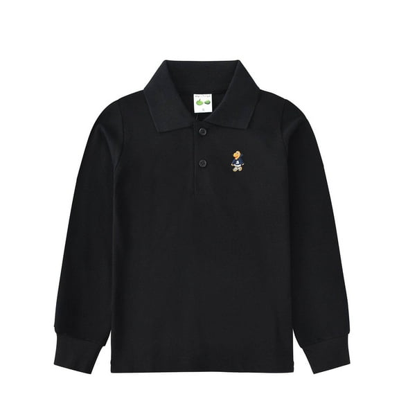 JIAYUE Unisex Tops For Kids Boys Girls Cartoon Print Long Sleeve Collared Pull-On Gentleman Style Blouse For Toddler Casual Dailywear