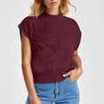 thumbnail image 1 of JIAYUE Vest for Women Floral Jacquard Sleeveless Knit Pullover Slim Fit Solid Color For Ladies Spring Summer Wear, 1 of 4