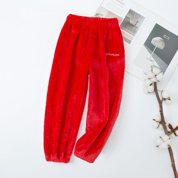 JIAYUE Warm Pants For Kids Solid Color Cozy For Children Autumn Winter Soft Comfortable Relaxation Apparel