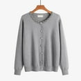 thumbnail image 1 of JIAYUE Women Knit Cardigan Stylish Round Neck Button Beaded Detail Versatile Design For Women Trendy Casual Outfit, 1 of 7