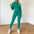 thumbnail image 1 of JIAYUE Women Set Corset‑Style Hooded Sweatshirt Elastic Drawstring Jogger Pants 2 Piece Outfit for Street Walking, 1 of 4