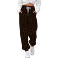 thumbnail image 1 of JIAYUE Women Sweatpants Elastic Drawstring Waist Leopard Print Soft Knit Loose‑Fit Jogger Pants for Fall Daily Wear, 1 of 3