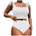 thumbnail image 1 of JIAYUE Women Swimsuit Sets Sleeveless Square Collar Solid Color Knit Tight Fitting Backless High Waisted Two Piece Summer Female Swimwear, 1 of 6
