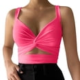 thumbnail image 1 of JIAYUE Women's Casual Sports Tank Top Summer Spaghetti Strap Elastic Tight Open Back V Neck Pleated Sleeveless Comfortable Workout Vest Tops, 1 of 4
