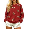 thumbnail image 1 of JIAYUE Women's Crew Neck Sweatshirt Football All‑Over Print Long Sleeve Pullover Sweatshirts for City Shopping, 1 of 5