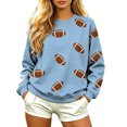 thumbnail image 1 of JIAYUE Women's Crew Neck Sweatshirt Football All‑Over Print Long Sleeve Pullover Sweatshirts for Fall Workout Wear, 1 of 5
