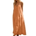 thumbnail image 1 of JIAYUE Women's Dress Ankle-Length Sleeveless V Neck Backless Maxi Oversized Loungewear Robe Casual Daily Wear Trendy Female Dresses, 1 of 7