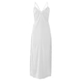 thumbnail image 1 of JIAYUE Women's Dresses Open Back Lace Mesh Splice Satin Midi V Neck Sleeveless Spaghetti Strap Loungewear Female Summer Dress, 1 of 3