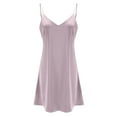 thumbnail image 1 of JIAYUE Women's Dresses Summer Fashion Mini Scoop Neck Spaghetti Strap Sleeveless Loungewear Female Solid Color Satin Silk Dress, 1 of 2