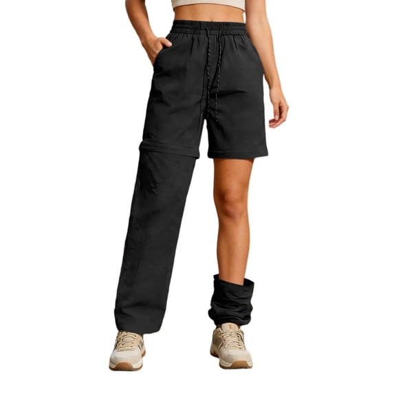 JIAYUE Women's Pants Ankle-Length Convertible Hiking Outdoor Windproof Trousers With Detachable Legs For Travel Camping Trendy Bottoms For Women