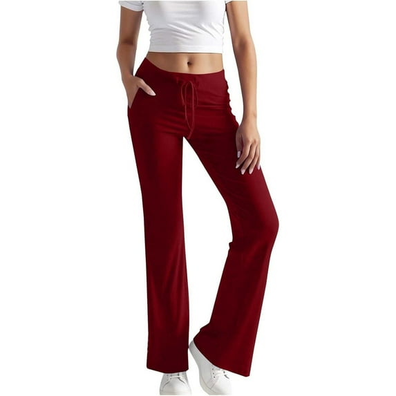 JIAYUE Women's Pants Ankle Length Drawstring Wide Leg Elastic Waist Solid Color Comfortable Trousers For Everyday Wear Stylish Female Sweatpants